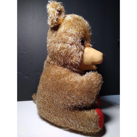Teddy Bear rubber face vintage stuffed wood wool filled Carnival prize 1950s - Picture 7 of 11
